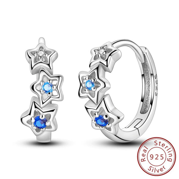 Wholesale S925 Sterling Silver Star Shaped Electroplated Earrings For Women