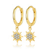Wholesale S925 Sterling Silver Star Shaped Fashion Personality Creative Pendant Earrings With Diamond Design
