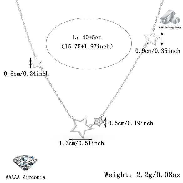 Wholesale S925 Sterling Silver Star Shaped Necklace With Retro Elegant Style And Electroplating Treatment Cross Chain For Women