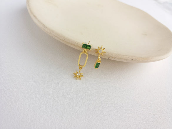 Wholesale S925 Sterling Silver Star Shaped Zircon Earrings For Women With Electroplating Treatment