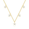 Wholesale S925 Sterling Silver Starinlaid Zircon Stacked Clavicle Chain With Geometric Pattern And Electroplating For Women