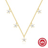 Wholesale S925 Sterling Silver Starinlaid Zircon Stacked Clavicle Chain With Geometric Pattern And Electroplating For Women