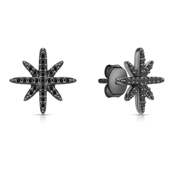 Wholesale S925 Sterling Silver Starshaped Inlaid Zircon Earrings Fashionable Stylish Design