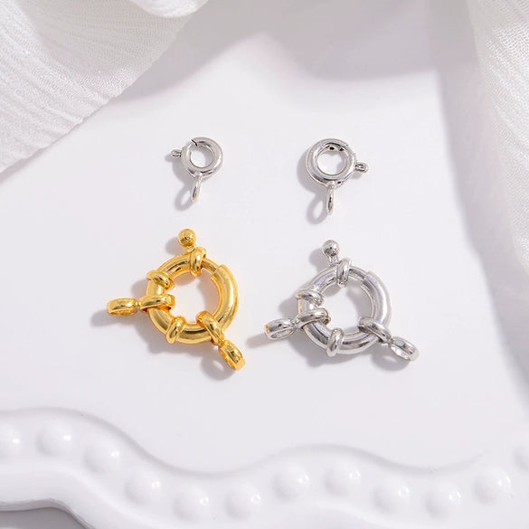 Wholesale S925 Sterling Silver Steering Wheel Shape Spring Buckle Jewelry Accessories With Electroplating Treatment