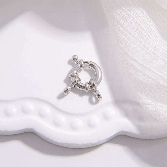 Wholesale S925 Sterling Silver Steering Wheel Shape Spring Buckle Jewelry Accessories With Electroplating Treatment