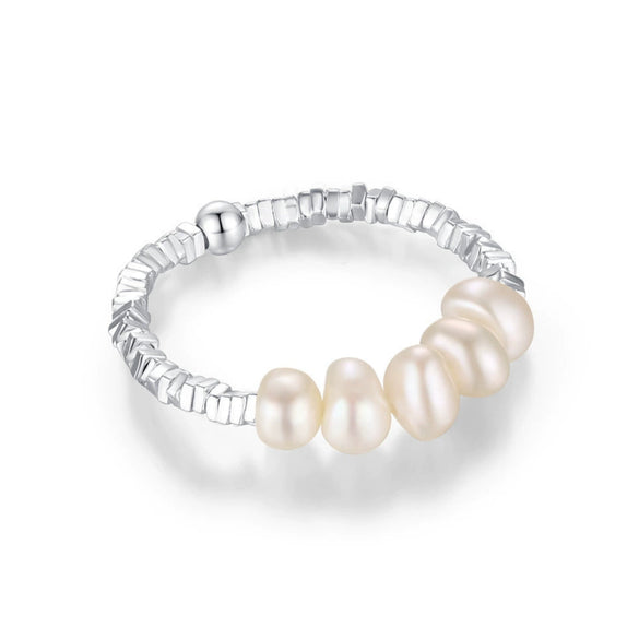Wholesale S925 Sterling Silver Summer Color Beaded Dopamine Niche Design Broken Silver Ring For Women With Electroplating