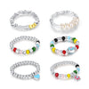 Wholesale S925 Sterling Silver Summer Color Beaded Dopamine Niche Design Broken Silver Ring For Women With Electroplating