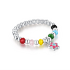 Wholesale S925 Sterling Silver Summer Color Beaded Dopamine Niche Design Broken Silver Ring For Women With Electroplating