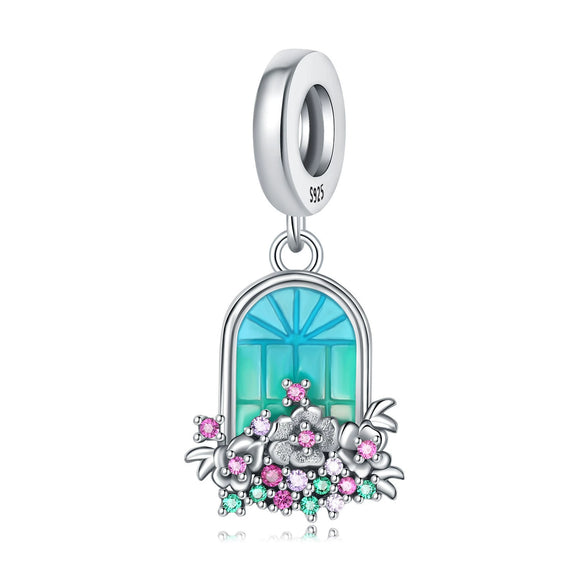 Wholesale S925 Sterling Silver Sunflower Tulip Pendant Jewelry Accessories For Bracelet And Necklace With Dripping Oil Design