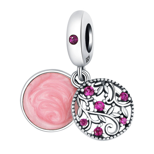 Wholesale S925 Sterling Silver Sunflower Tulip Pendant Jewelry Accessories For Bracelet And Necklace With Dripping Oil Design