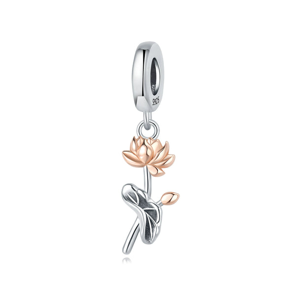 Wholesale S925 Sterling Silver Sunflower Tulip Pendant Jewelry Accessories For Bracelet And Necklace With Dripping Oil Design