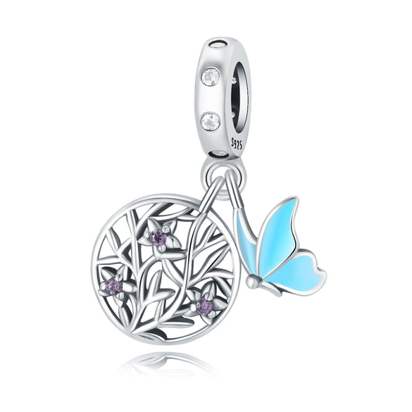 Wholesale S925 Sterling Silver Sunflower Tulip Pendant Jewelry Accessories For Bracelet And Necklace With Dripping Oil Design