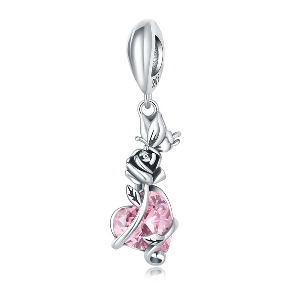 Wholesale S925 Sterling Silver Sunflower Tulip Pendant Jewelry Accessories For Bracelet And Necklace With Dripping Oil Design