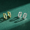 Wholesale S925 Sterling Silver Sweet Cute Row Diamond Earrings With Geometric Design And Seiko Craftsmanship