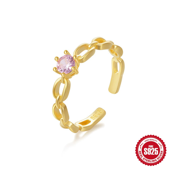 Wholesale S925 Sterling Silver Sweet Fairy Butterfly Flower Geometric Open Ring With Electroplating