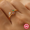 Wholesale S925 Sterling Silver Sweet Fairy Butterfly Flower Geometric Open Ring With Electroplating