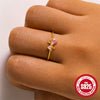 Wholesale S925 Sterling Silver Sweet Fairy Butterfly Flower Open Ring With Electroplating