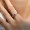 Wholesale S925 Sterling Silver Sweet Geometric Pink Crystal Diamond Inlay Female Ring