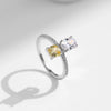 Wholesale S925 Sterling Silver Sweet Square Sugar Geometric Artificial Diamond Ring For Women