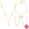 Wholesale S925 Sterling Silver Tassel Chain Geometric Moissanite Zircon Inlay Earrings For Women
