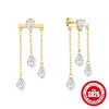 Wholesale S925 Sterling Silver Tassel Chain Geometric Star Inlaid Stone Earrings For Women