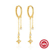 Wholesale S925 Sterling Silver Tassel Chain Geometric Zircon Earrings With Four Diamond And Star Flower Light Luxury Design For Women
