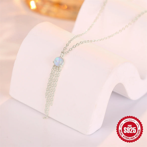 Wholesale S925 Sterling Silver Tassel Clavicle Chain With Ochain Electroplated For Women