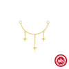 Wholesale S925 Sterling Silver Tassel Geometric Pendant Earrings With Long Chain And Cartilage Chain For Women