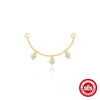 Wholesale S925 Sterling Silver Tassel Geometric Pendant Earrings With Long Chain And Cartilage Chain For Women