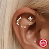 Wholesale S925 Sterling Silver Tassel Geometric Pendant Earrings With Long Chain And Cartilage Chain For Women