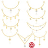 Wholesale S925 Sterling Silver Tassel Geometric Pendant Earrings With Long Chain And Cartilage Chain For Women