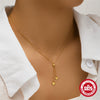 Wholesale S925 Sterling Silver Tassel Long Adjustable Heart Clavicle Necklace With Round Bead Heartshaped Pendant And O Word Chain Zirconia Design