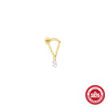 Wholesale S925 Sterling Silver Tassel Pearl Chain Flat Head Internal Thread Piercing Ear Bone Nail Earrings With Geometric Design And Electroplating Treatment For Women