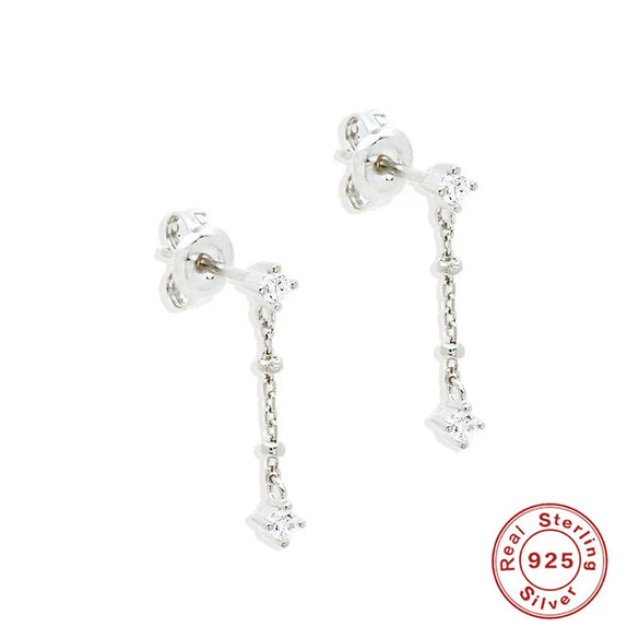 Wholesale S925 Sterling Silver Tassel Pearl Stud Earrings With Geometric Pattern And Electroplating For Women