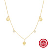 Wholesale S925 Sterling Silver Tassel Zircon Round Pendant Clavicle Necklace For Women With Electroplating Design