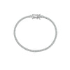 Wholesale S925 Sterling Silver Tennis Chain Bracelet With Single Row Zircon Inlay And Geometric Pattern Electroplated In Platinum Or 18K Gold For Women