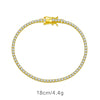 Wholesale S925 Sterling Silver Tennis Chain Bracelet With Single Row Zircon Inlay And Geometric Pattern Electroplated In Platinum Or 18K Gold For Women