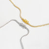 Wholesale S925 Sterling Silver Tennis Chain Necklace With Single Row Zircon Inlay Electroplated Platinum Or 18K Gold Geometric Style