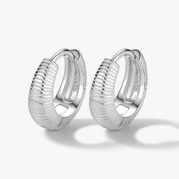 Wholesale S925 Sterling Silver Thread Plain Circle Ring Ear Buckle Light Luxury Style Jewelry