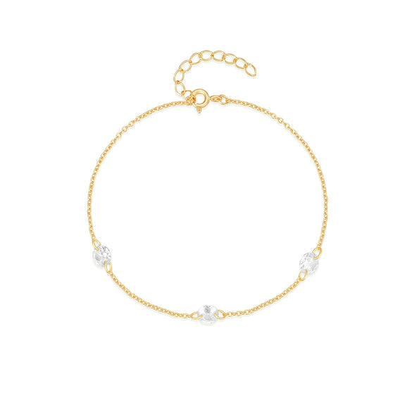 Wholesale S925 Sterling Silver Three Diamondencrusted Light Luxury Elegant Stacked Daily Allmatch Women's Bracelet With Geometric Design And Electroplating Treatment