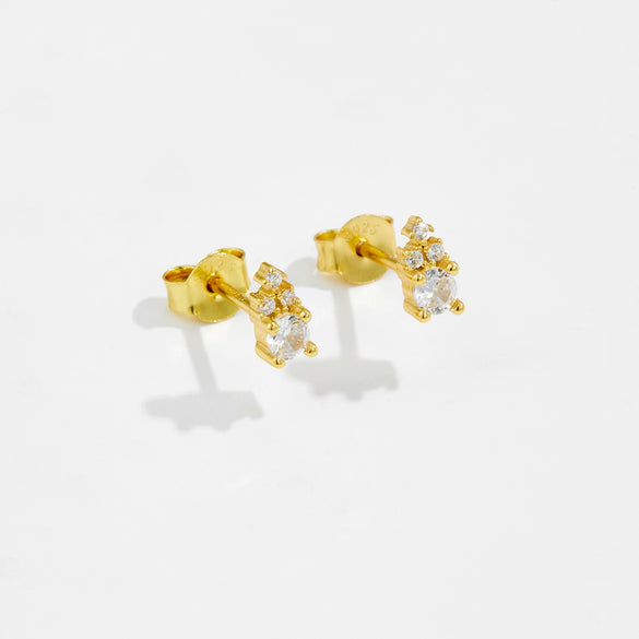 Wholesale S925 Sterling Silver Three Petal Flower Earrings For Women With Electroplated Platinum And Gold Geometric And Fashion Personality Design