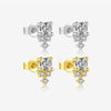 Wholesale S925 Sterling Silver Three Petal Flower Earrings For Women With Electroplated Platinum And Gold Geometric And Fashion Personality Design