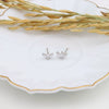 Wholesale S925 Sterling Silver Threepetal Grass Inlaid Zircon Leaves Style Women's Earrings
