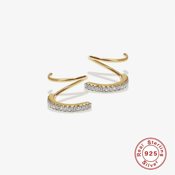 Wholesale S925 Sterling Silver Torsion Rod Earrings With Geometric Design And Electroplating For Women