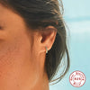 Wholesale S925 Sterling Silver Turquoise Diamond Earrings With Geometric Style And Electroplating Process For Women