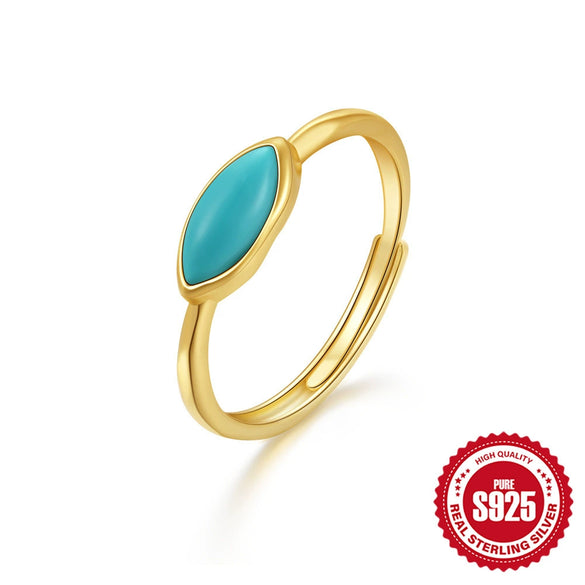 Wholesale S925 Sterling Silver Turquoise Horse Eye Stud Earrings Necklace Ring Suit With Electroplating For Women And Unisex As Wear Accessories