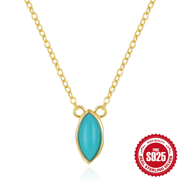 Wholesale S925 Sterling Silver Turquoise Horse Eye Stud Earrings Necklace Ring Suit With Electroplating For Women And Unisex As Wear Accessories