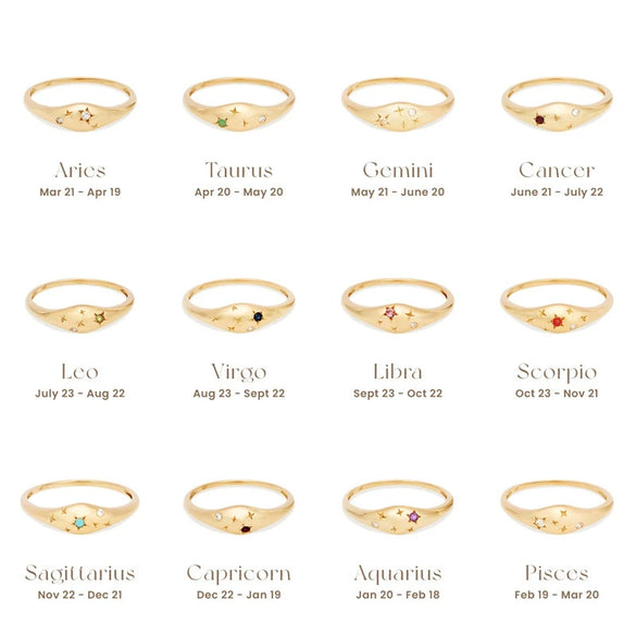 Wholesale S925 Sterling Silver Twelve Constellation Stars Diamondencrusted Women's Ring With Electroplating
