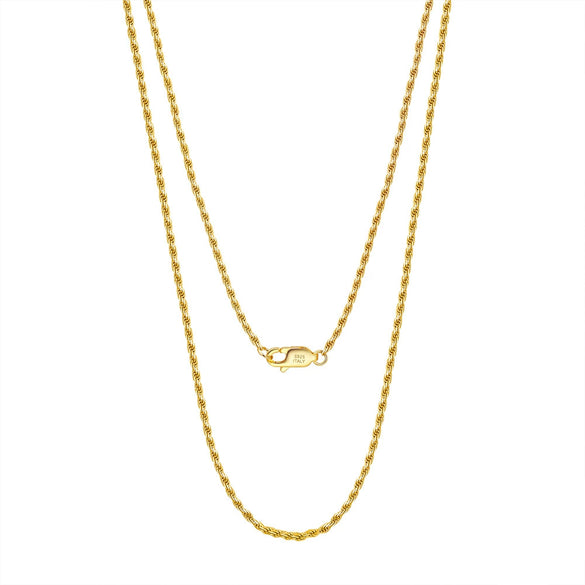 Wholesale S925 Sterling Silver Twist Chain Geometric Style Unisex Hiphop Necklace With Electroplating