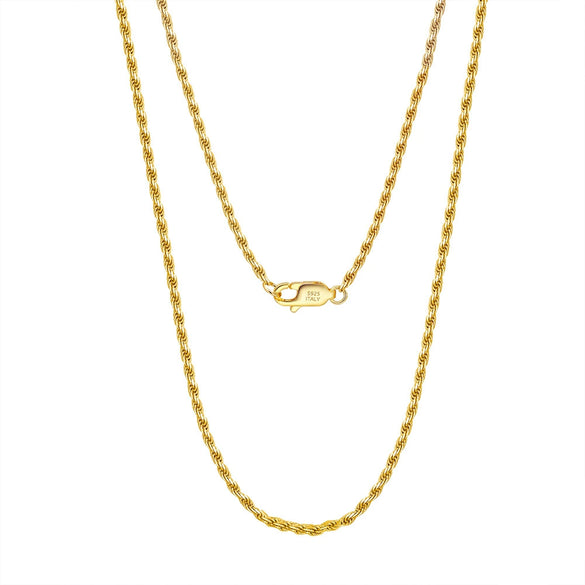 Wholesale S925 Sterling Silver Twist Chain Geometric Style Unisex Hiphop Necklace With Electroplating